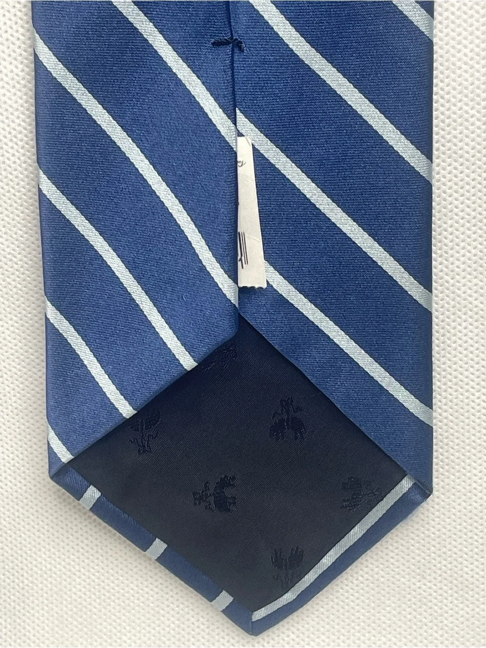Brooks Brothers Makers Repp Silk Tie Navy Blue Preppy Striped Textured Necktie